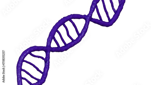 3D DNA structure, white background