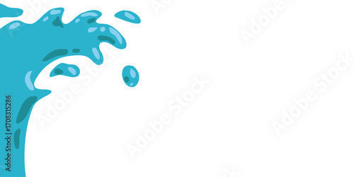 wavy splashing water vector illustration in flat style. cartoon splashing water background.