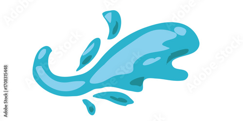 wavy splashing water vector illustration in flat style. cartoon splashing water background.