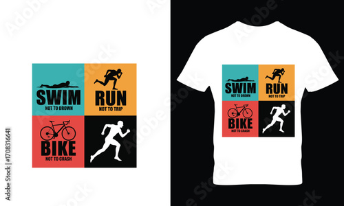 Swim bike run sport graphic triathlon