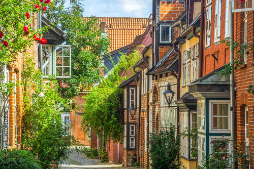 Wonderful medieval alley in historic Lüneburg