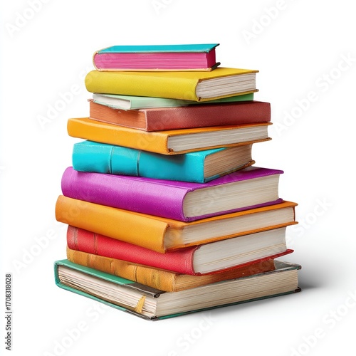 Wallpaper Mural A vibrant stack of colorful books (2) Torontodigital.ca