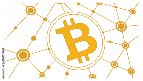 Bitcoin Cryptocurrency Network Connection Digital Abstract Background vector illustration