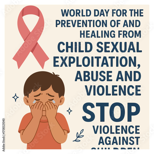 World Day Flyer for Prevention and Healing from Child Sexual Exploitation, Abuse, Violence, Awareness Campaign, Protection, Advocacy, Support Design