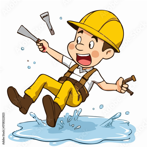 A worker experiencing a fall accident at the workplace