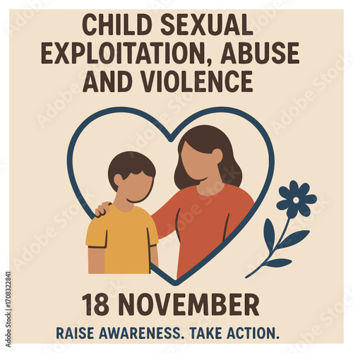 World Day Flyer for Prevention and Healing from Child Sexual Exploitation, Abuse, Violence, Awareness Campaign, Protection, Advocacy, Support Design