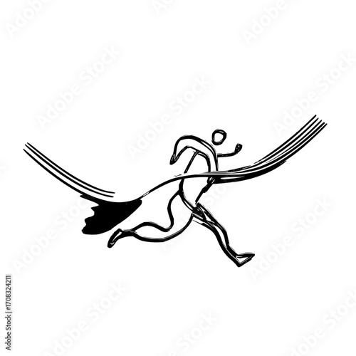 Runner finish line race running marathon sport competition athlete speed fitness exercise winner champion sprint