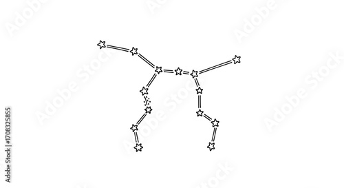 Minimalist Auriga Constellation Illustration on Clean White Background