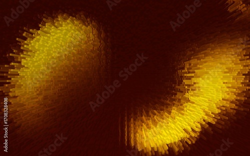 Abstract background representation featuring blurred shapes in shades of yellow and brown creating a dynamic visual