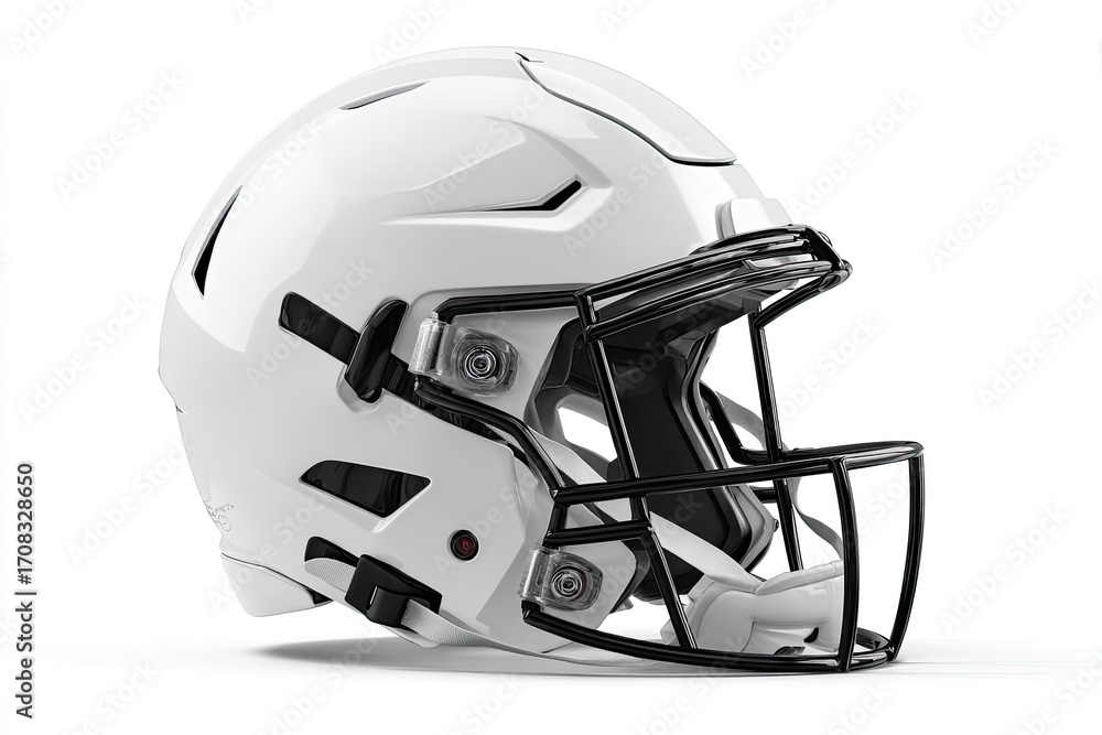 Fototapeta premium White football helmet, side view