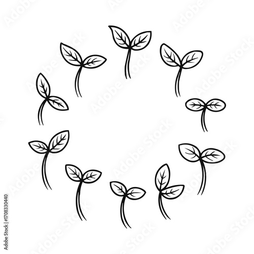 Nature Growth Sprout Icon in Flat Vector Style Representing Ecology and Environment
