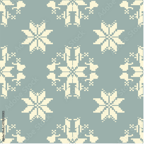 Seamless pattern background with plant and flower theme