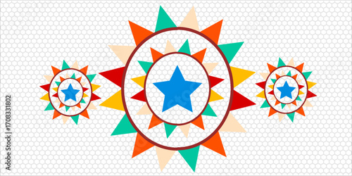 Festive flag garland vector illustration. Retro bunting in simple flat style, isolated on white background. Carnival, birthday, circus border decoration..eps.10