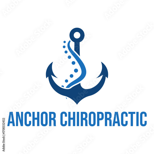 anchor chiropractic flat minimalist logo design