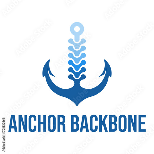 anchor backbone flat minimalist logo design