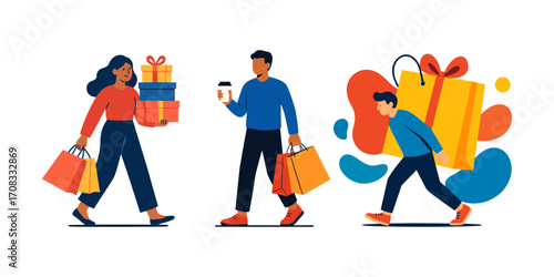 Friends return from shopping with gifts
