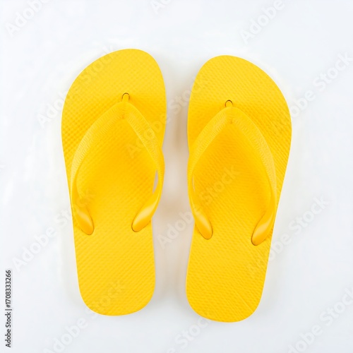 Yellow flip-flops pair