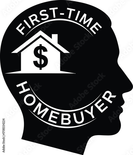 First-Time Homebuyer Mind with House and Dollar Sign