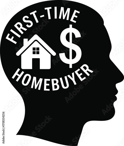 First-Time Homebuyer Mind with House and Dollar Sign