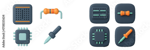 Modern electronic components and laboratory tools for technology and scientific research