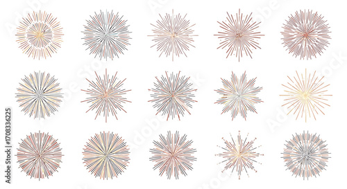 Abstract Circular Floral Designs in Pastel Tones.