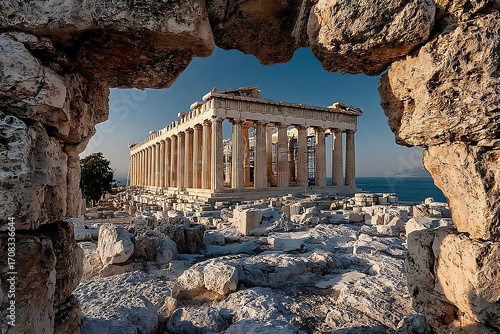 Wallpaper Mural Parthenon dusk glow ancient archway scenery high resolution picture Torontodigital.ca