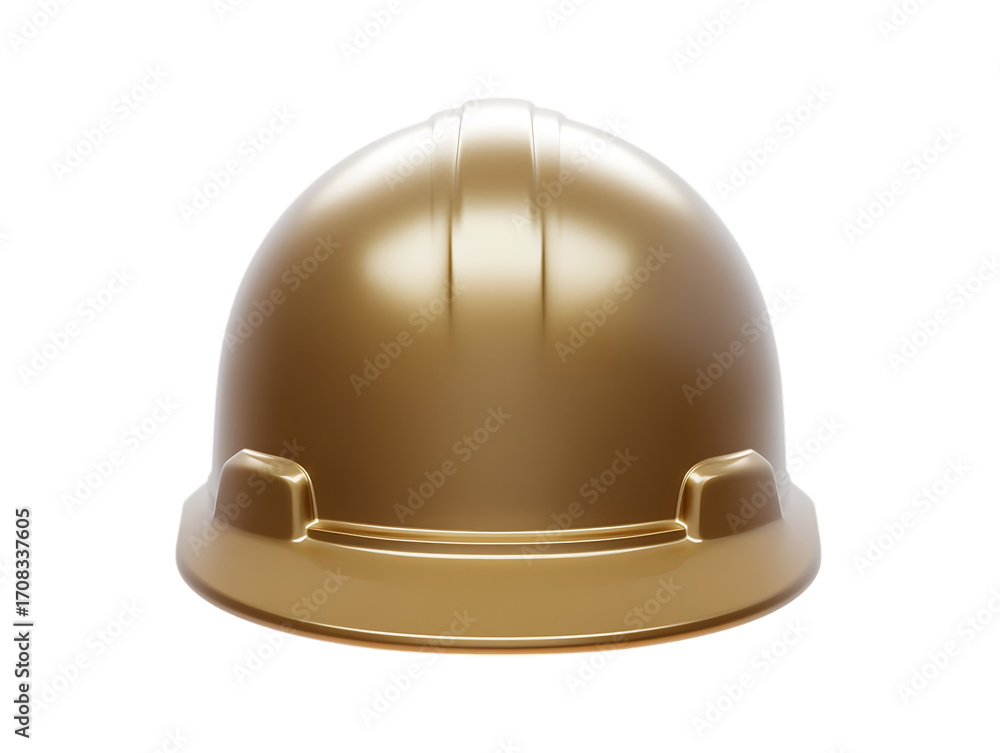 Fototapeta premium Golden hard hat safety helmet isolated on transparent background
