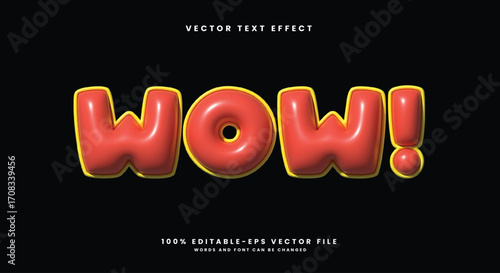 Wow 3d Inflated Style editable text effect Template