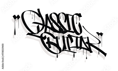 CLASSIC GUITAR graffiti tag style design
