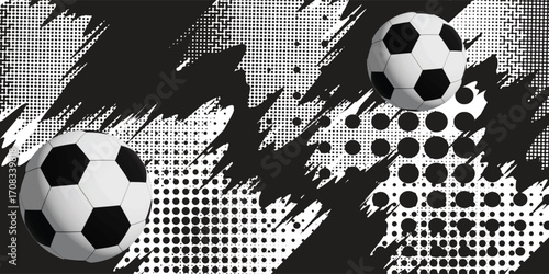 Soccer ball and gal net illustration combined pencil sketch. modern vector ilustration.