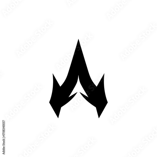 Black Arrows Pointing Downward and Outward in a Graphic Design