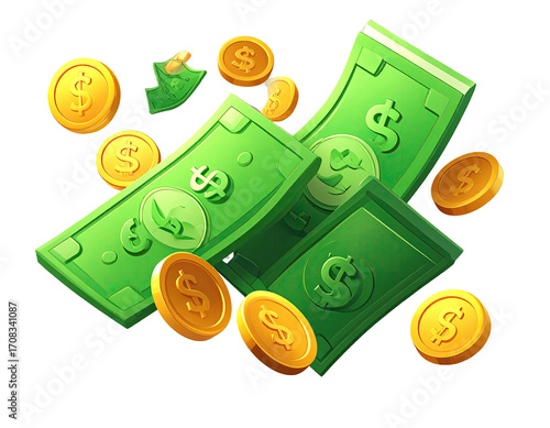 Wallpaper Mural Money flying in the air Torontodigital.ca