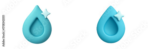 Water droplet symbol with shine effect