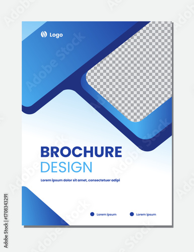 blue abstract illustration background brochure design template