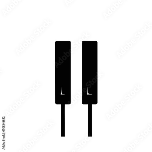 Minimalist Piano Keys Illustration in Black and White