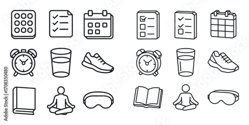 3D Productivity Icons Grid