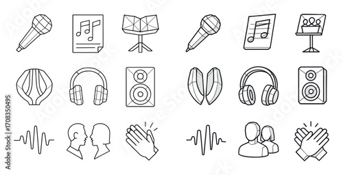 3D Music Icon Grid