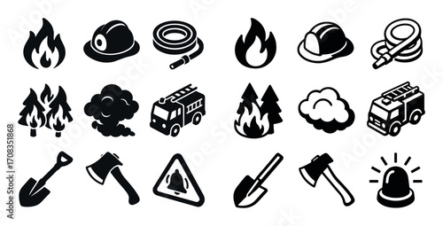 Wildfire Disaster Icons