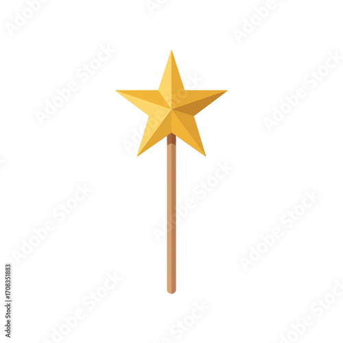 Golden Star Ornament on Wooden Stick