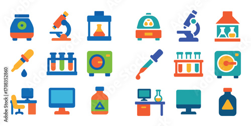 Research Lab Icon Set