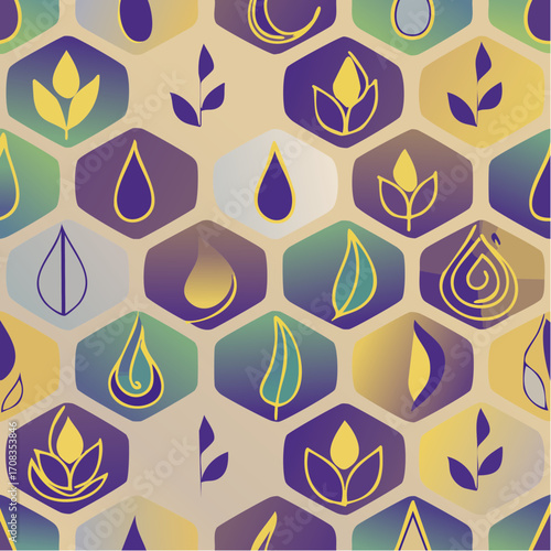 geometric modernity with natural accents seamless pattern for corporate branding and modern decor