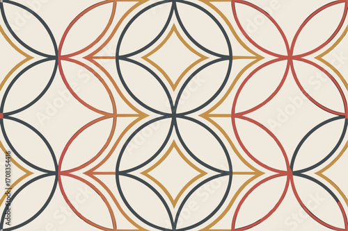 Elegant geometric pattern with interlocking circles in warm earth tones