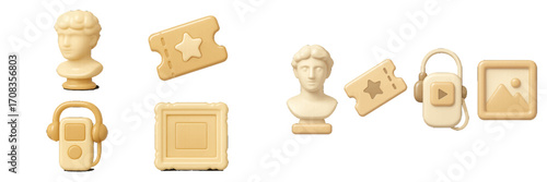 Unique art and design elements displayed in minimalist style for creative inspiration