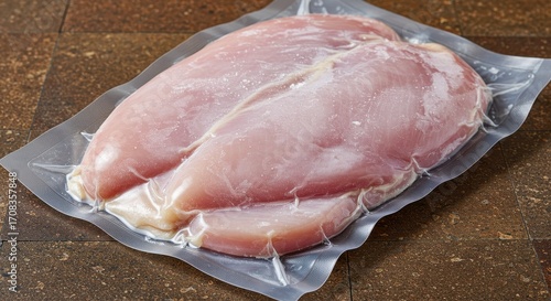 Wallpaper Mural Fresh Chicken Breast Fillet Sealed in Vacuum Packaging for Food Preservation and Safety Torontodigital.ca