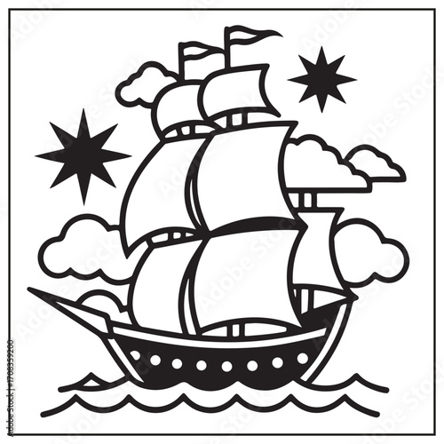 Vintage Tattoo Coloring Pages