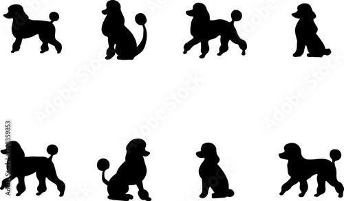 Poodle silhouettes set, poodle dogs set vector, Creative poodle vector art, poodle vector logo, Set of poodle art design, poodles silhouette collection