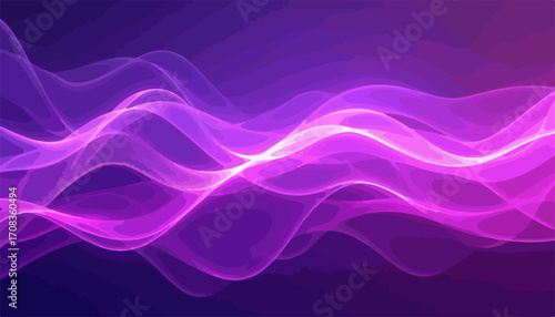 Abstract background with flowing purple waves creates a vibrant display of flowing waves. Abstract flowing waves evoke movement, energy, and dynamic visual interest.