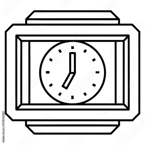 Digital Clock line art vector