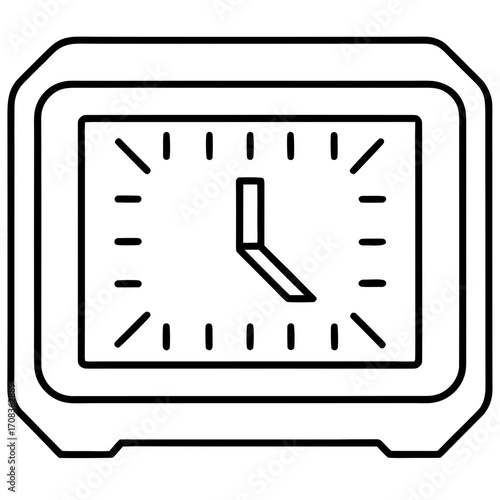 Digital Clock line art vector