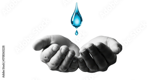 Photos Isolated Hands Receiving Water Drop